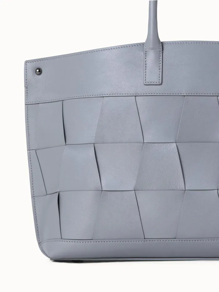 Small Ai Messenger Bag In Braided Leather Trapezoids Felt Women Akris Crossbody Bags