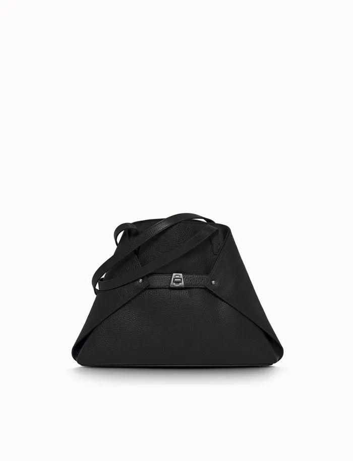 Small Ai Shoulder Bag In Cervocalf Leather Black Women Akris Shoulder Bags