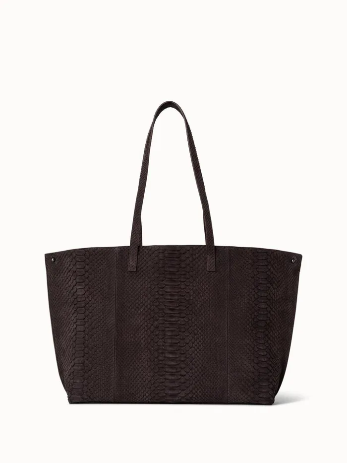 Small Ai Shoulder Bag In Suede Python Leather Mocca Women Akris Shoulder Bags