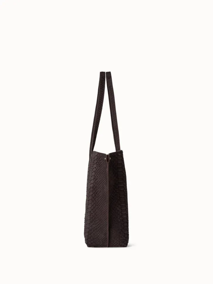 Small Ai Shoulder Bag In Suede Python Leather Mocca Women Akris Shoulder Bags