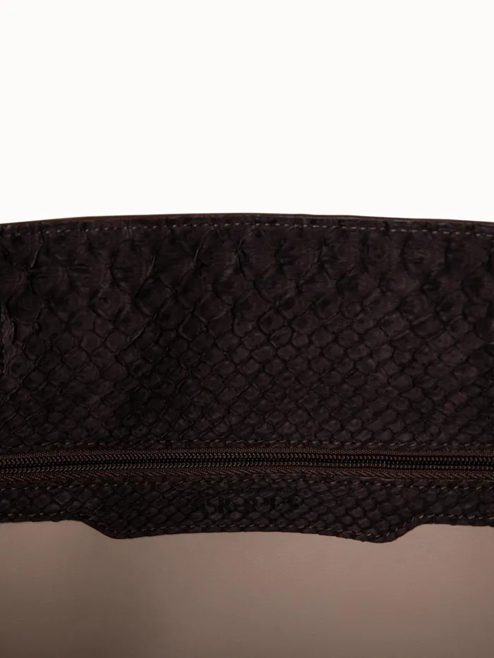 Small Ai Shoulder Bag In Suede Python Leather Mocca Women Akris Shoulder Bags