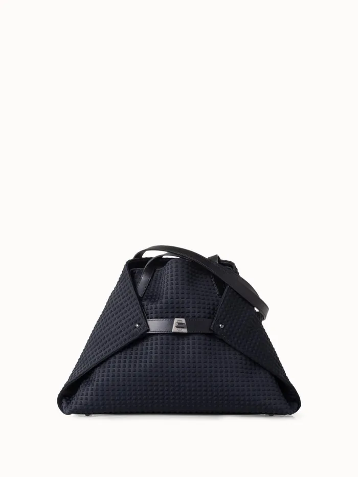 Small Ai Shoulder Bag In Techno Trapezoid Fabric Black Women Akris Shoulder Bags