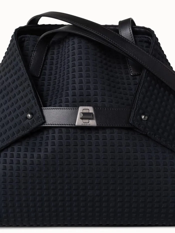 Small Ai Shoulder Bag In Techno Trapezoid Fabric Black Women Akris Shoulder Bags