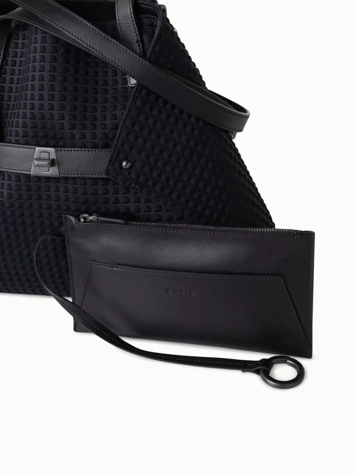 Small Ai Shoulder Bag In Techno Trapezoid Fabric Black Women Akris Shoulder Bags
