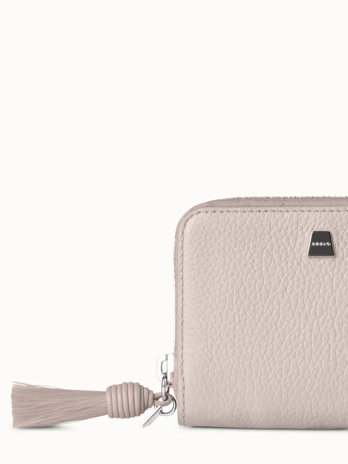 Small Zip Around Wallet In Leather Stucco Women Akris Wallets