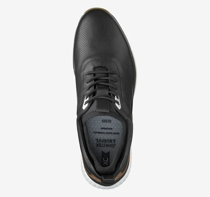 Sneakers Johnston and Murphy Men XC4 H1Luxe Hybrid Black Waterproof Full Grain