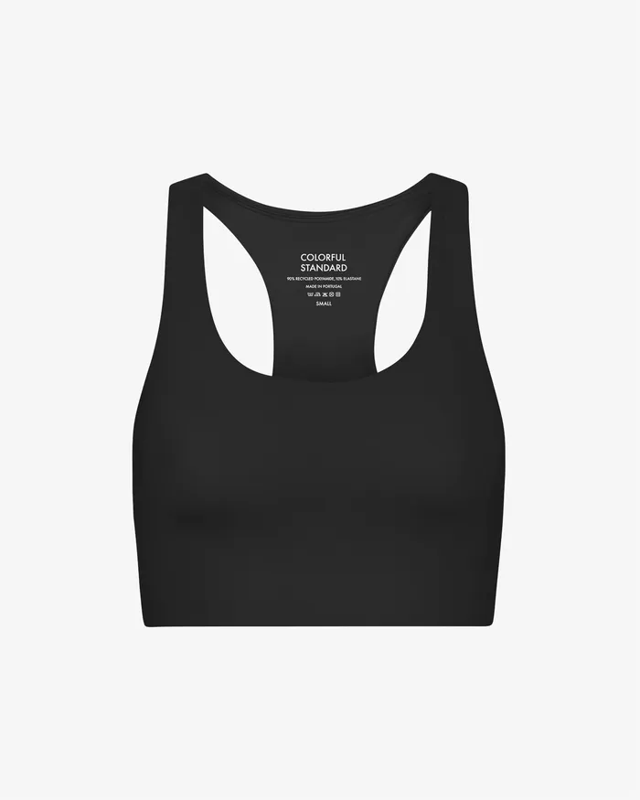 Sports Bras Active Cropped Bra 8211 Deep Black 8211 Colorfulstandard Women