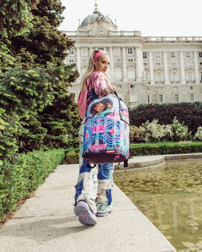 SPRAYGROUND Backpacks KARMA039S WORLD TURN UP THE VOLUME BACKPACK 8211 Universal