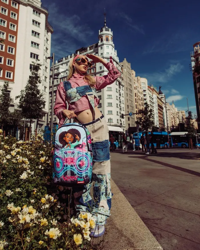 SPRAYGROUND Backpacks KARMA039S WORLD TURN UP THE VOLUME BACKPACK 8211 Universal