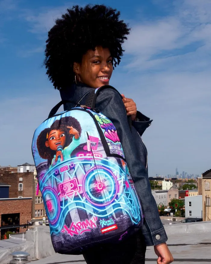 SPRAYGROUND Backpacks KARMA039S WORLD TURN UP THE VOLUME BACKPACK 8211 Universal