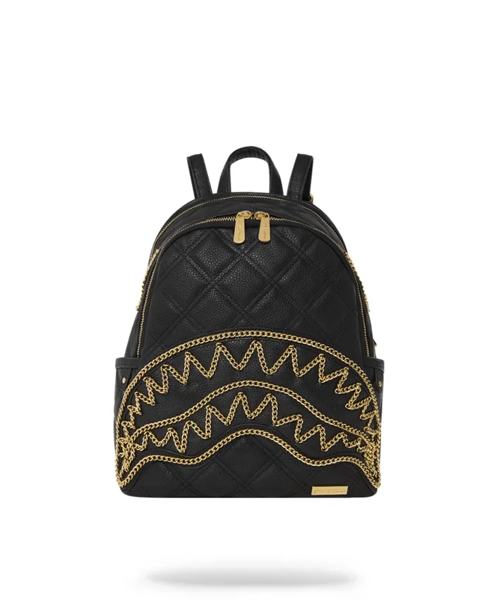 SPRAYGROUND Backpacks NOIR QUILT GOLD CHAIN SHARK SAVAGE BACKPACK 8211 Universal