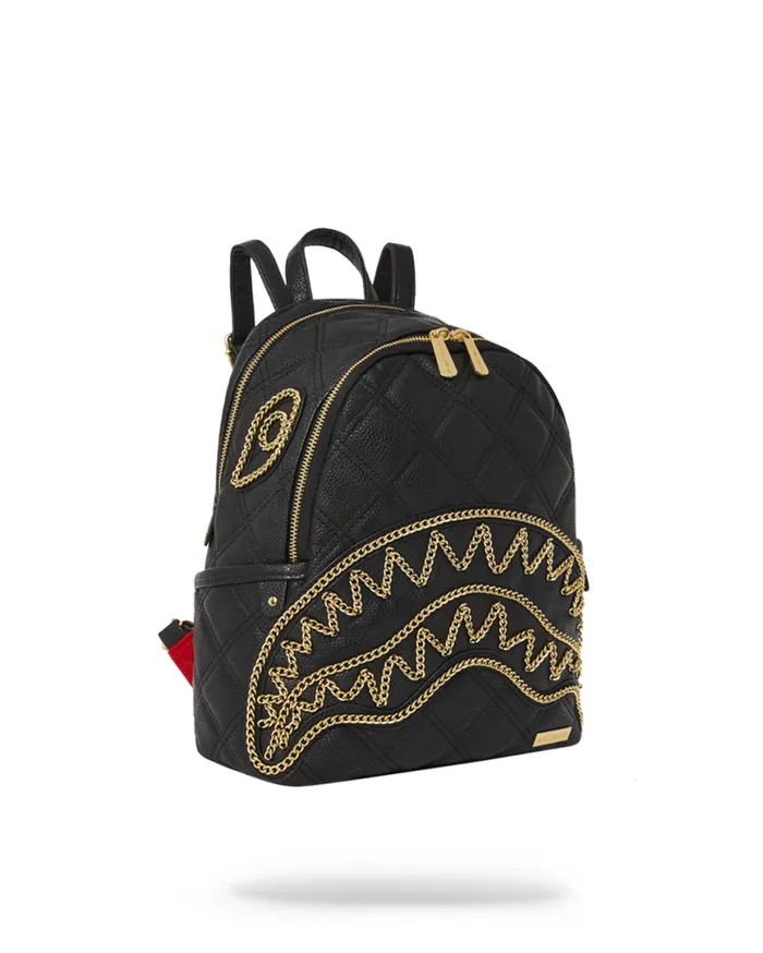 SPRAYGROUND Backpacks NOIR QUILT GOLD CHAIN SHARK SAVAGE BACKPACK 8211 Universal