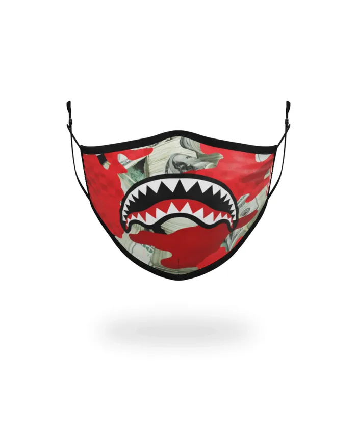 SPRAYGROUND Face Masks ADULT MONEY CAMO RED FORMFITTING FACE MASK 8211 Universal