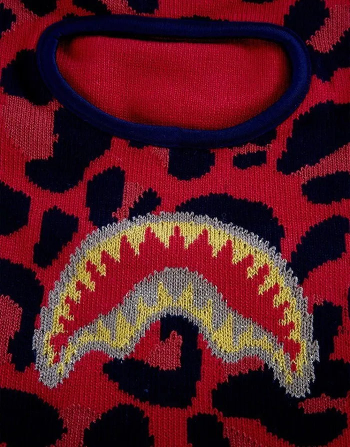 SPRAYGROUND Ski Masks RED LEOPARD GOLD SHARK MOUTH SKI MASK 8211 Universal SPRAYGROUND Ski Masks RED LEOPARD GOLD SHARK MOUTH SKI MASK 8211 Universal