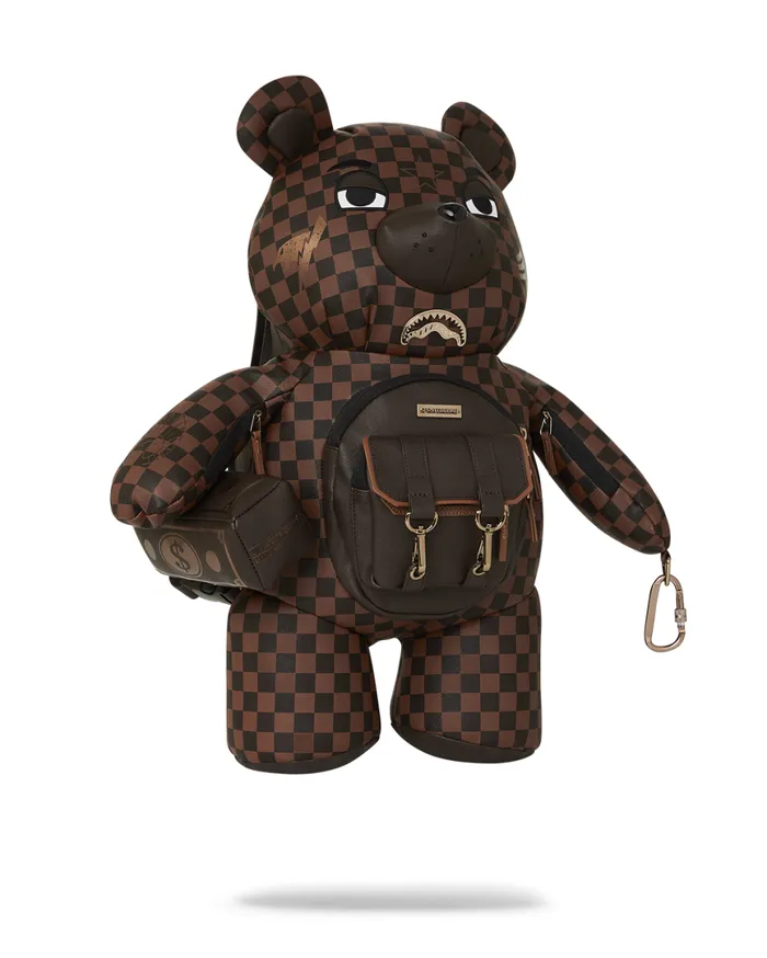 SPRAYGROUND Teddy Bear Backpacks CHECKMATE ROYALE MONEYBEAR TEDDYBEAR BACKPACK 8211 Universal