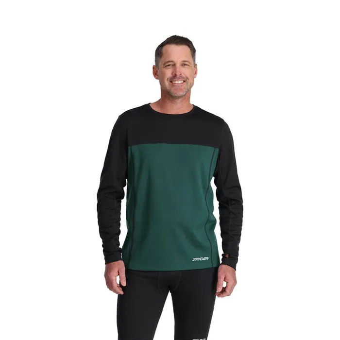 Spyder Layers Stretch Charger Crew Cypress Green 8211 Mens