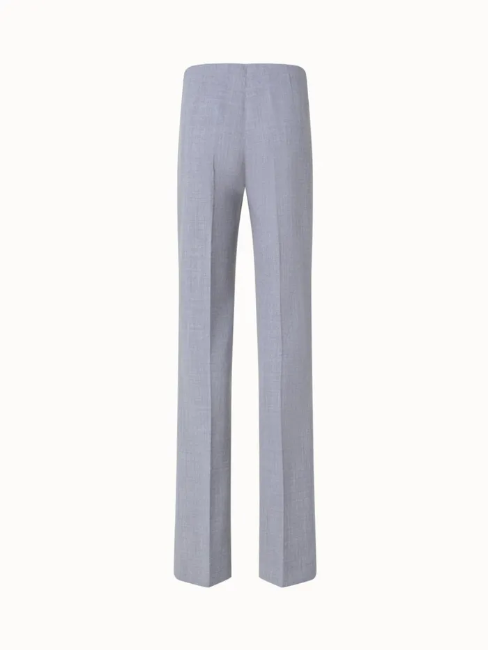 Straight Leg Pants In Wool DoubleFace Silver Women Akris Pants