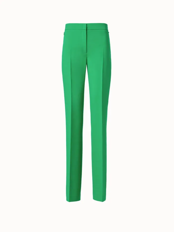 Straight Wool DoubleFace Pants Leaf Women Akris Pants
