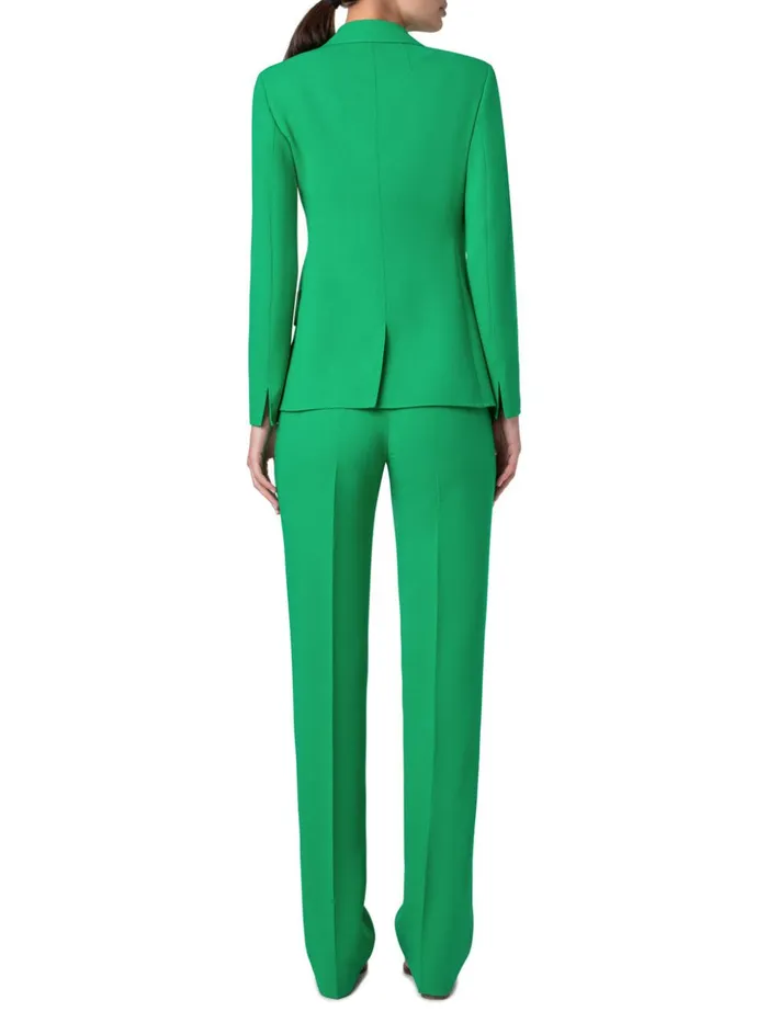 Straight Wool DoubleFace Pants Leaf Women Akris Pants