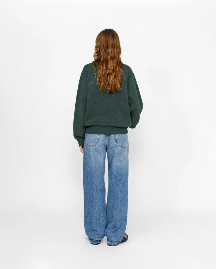 Stussy Knits HALF ZIP MOCK NECK SWEATER Dark Green 8211 MenWomen