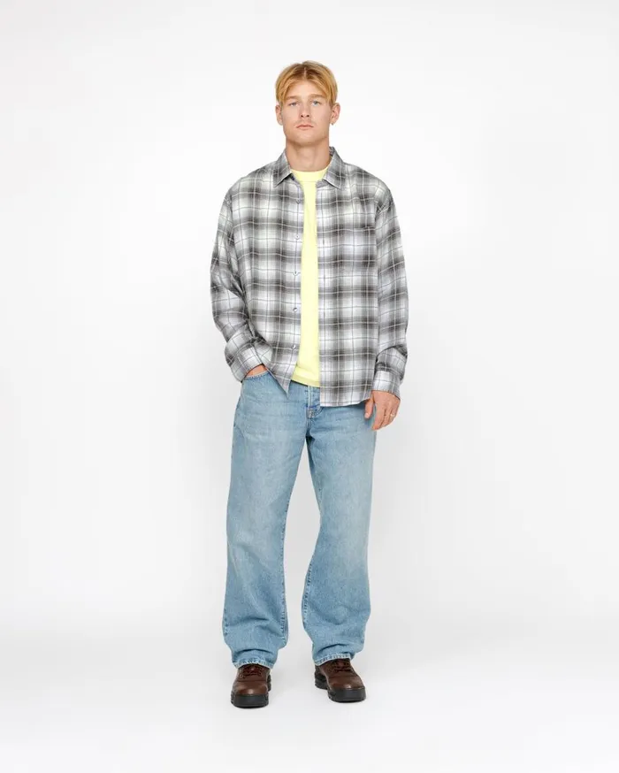 Stussy Shirts MATTHEW SHIRT LG PRINTED PLAID Brown 8211 MenWomen