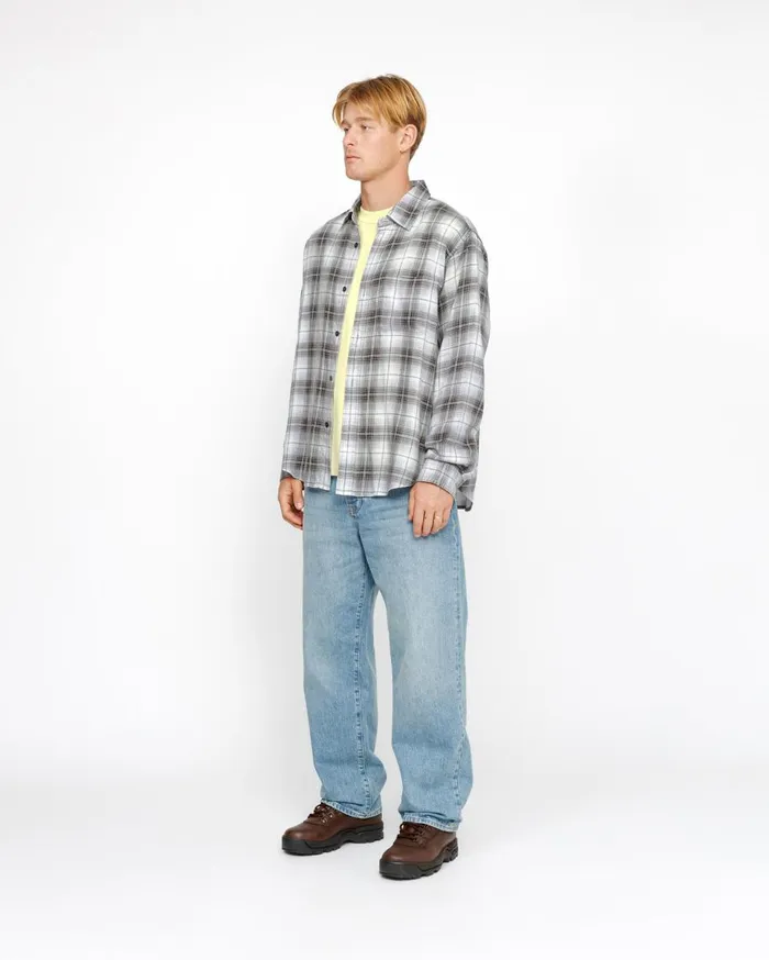 Stussy Shirts MATTHEW SHIRT LG PRINTED PLAID Brown 8211 MenWomen