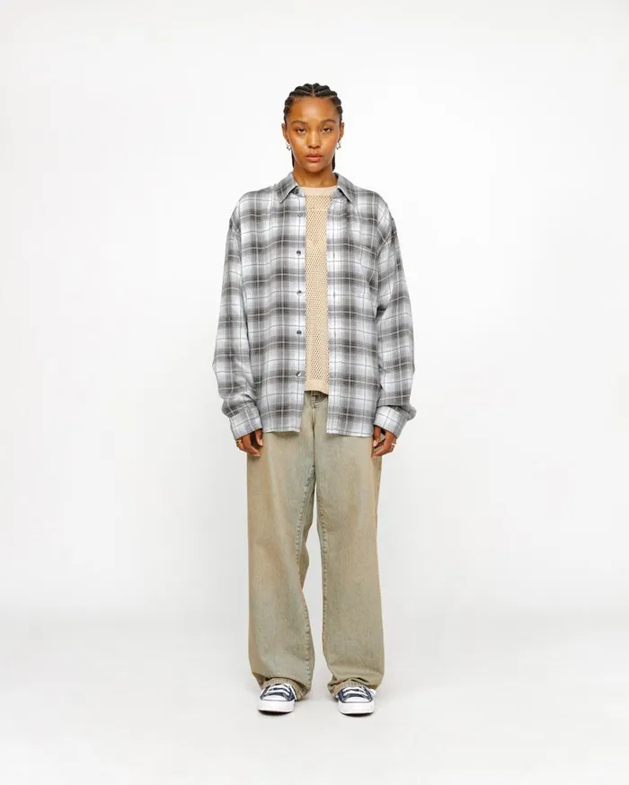 Stussy Shirts MATTHEW SHIRT LG PRINTED PLAID Brown 8211 MenWomen