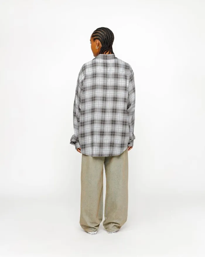 Stussy Shirts MATTHEW SHIRT LG PRINTED PLAID Brown 8211 MenWomen