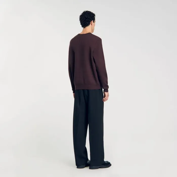 Sweaters and Cardigans Men SANDRO Floral Sweatshirt Chocolate