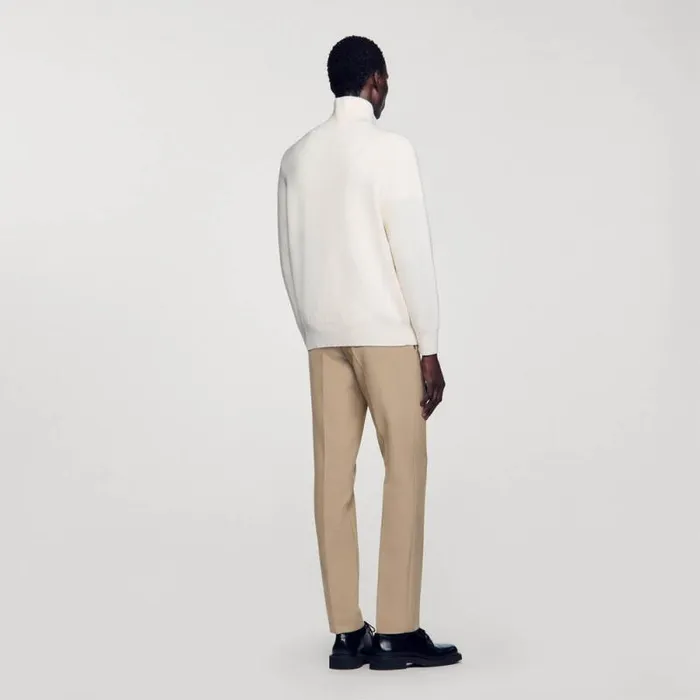 Sweaters and Cardigans Men SANDRO HalfZip Sweater Ecru