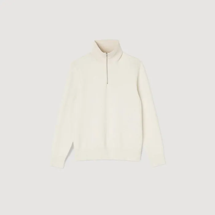 Sweaters and Cardigans Men SANDRO HalfZip Sweater Ecru