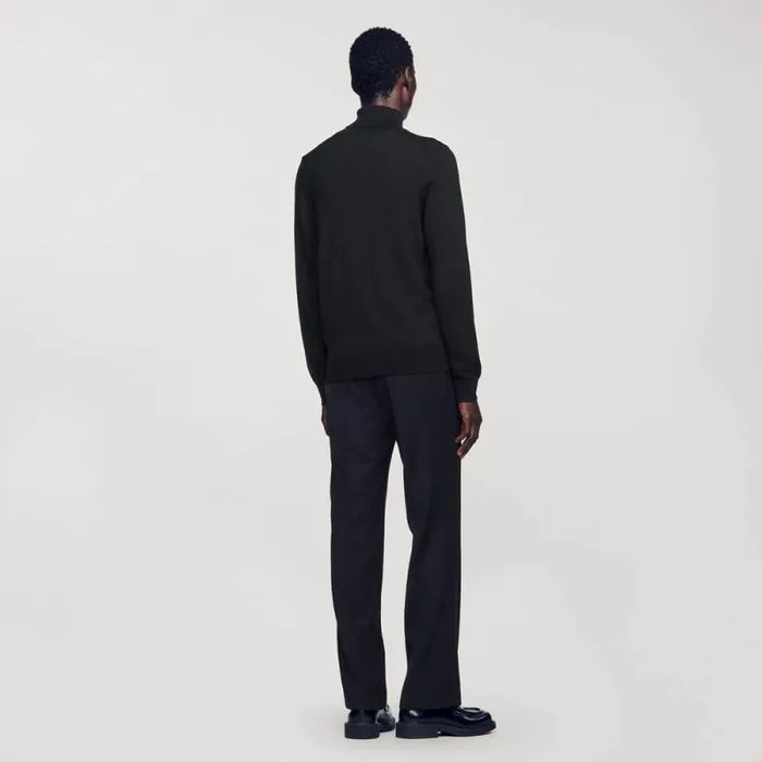 Sweaters and Cardigans Men SANDRO Roll Neck Wool Sweater Navy Blue