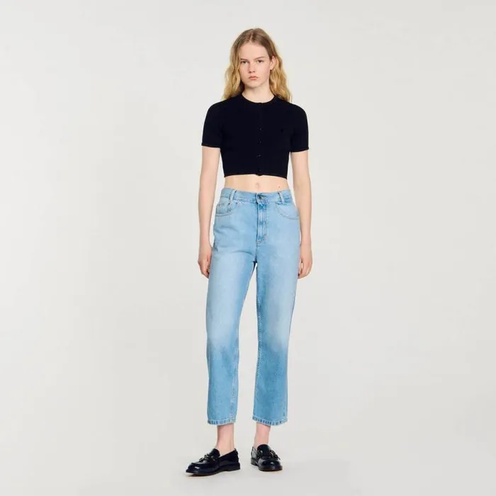 Sweaters and Cardigans Women SANDRO Cropped Cardigan Black