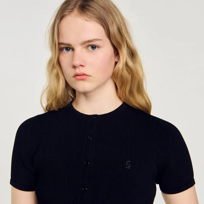 Sweaters and Cardigans Women SANDRO Cropped Cardigan Black