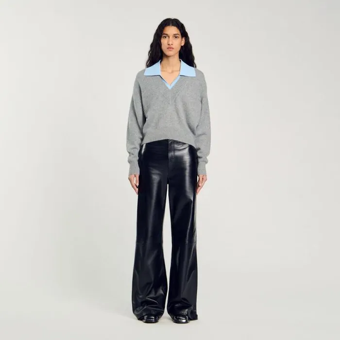 Sweaters and Cardigans Women SANDRO DoubleNeck Sweater Grey