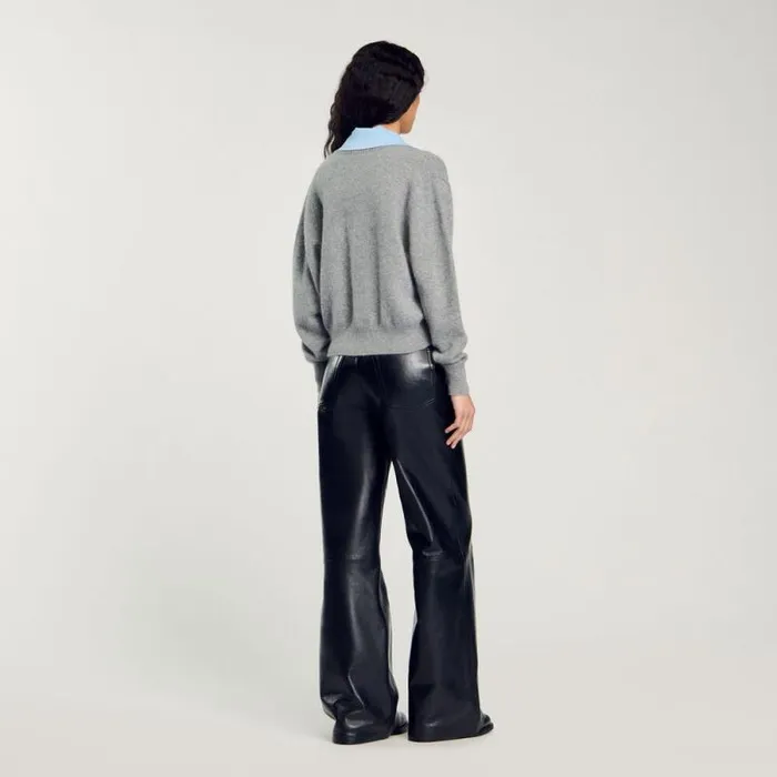 Sweaters and Cardigans Women SANDRO DoubleNeck Sweater Grey