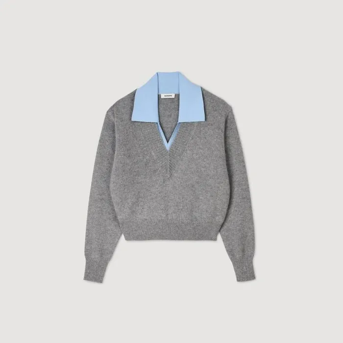 Sweaters and Cardigans Women SANDRO DoubleNeck Sweater Grey