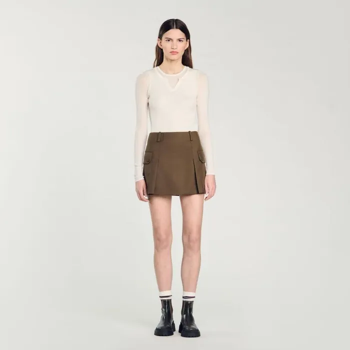 Sweaters and Cardigans Women SANDRO Wool Layered Effect Sweater Ecru