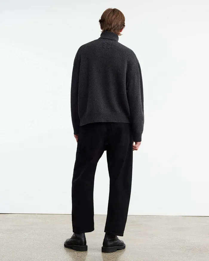 Sweaters Nili Lotan Men VINTON SWEATER Dark Charcoal Melange