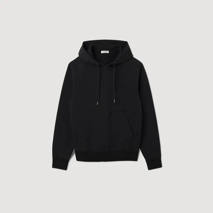 Sweatshirts and Hoodies Men SANDRO Embroidered Hoodie Black