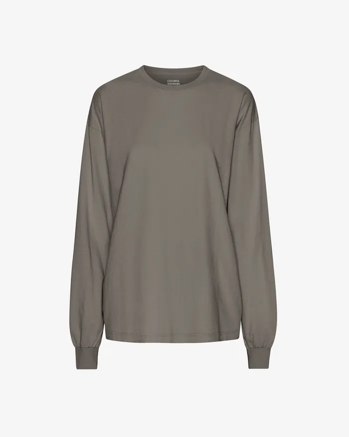 TShirts Women Colorfulstandard Oversized Organic LS TShirt 8211 Misty Brown