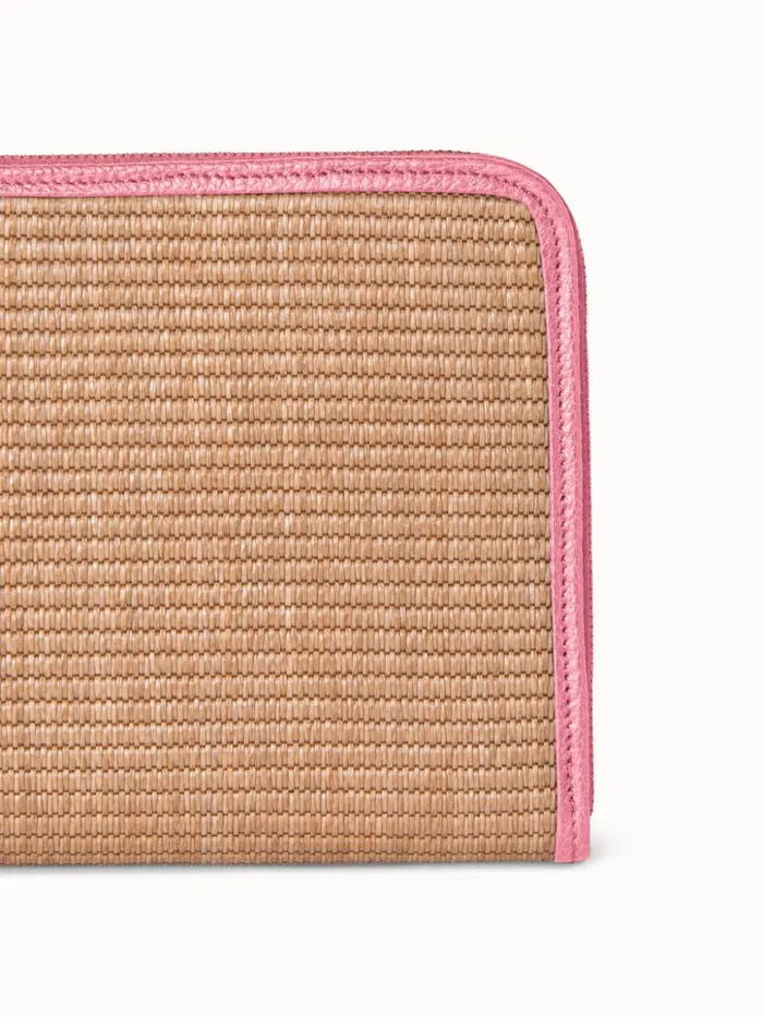 Tassel Pouch In Raffia Fabric Camelblossom Women Akris Clutches