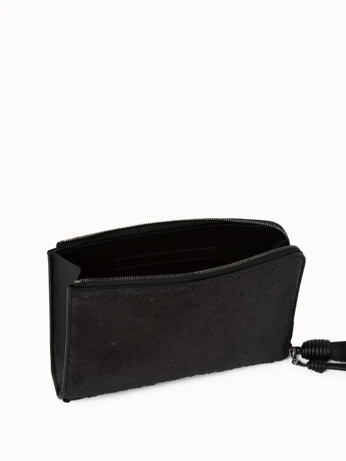 Tassel Pouch In Reversible Sequins Black Women Akris Mini Bags