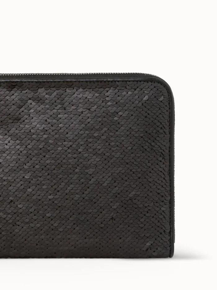 Tassel Pouch In Reversible Sequins Black Women Akris Mini Bags