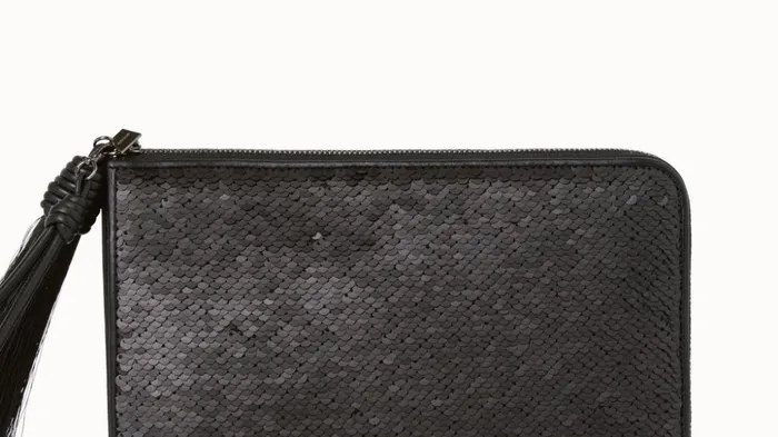 Tassel Pouch In Reversible Sequins Black Women Akris Mini Bags
