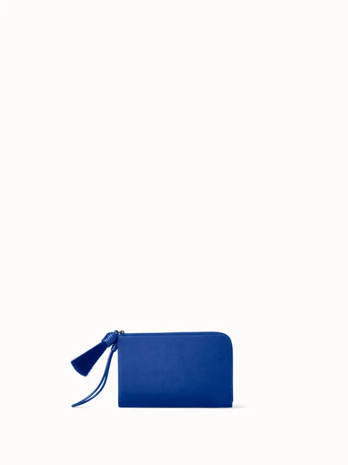 Tassel Pouch In Satin Fabric Ocean Women Akris Clutches