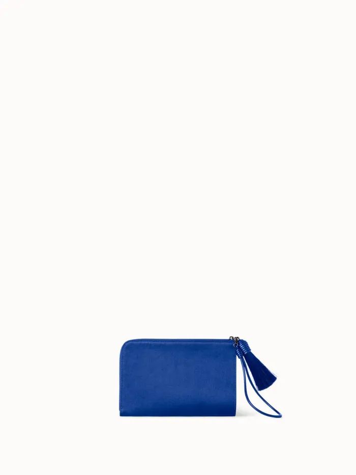 Tassel Pouch In Satin Fabric Ocean Women Akris Clutches