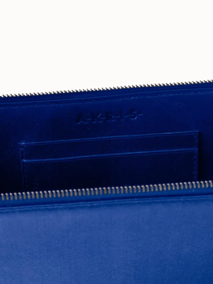 Tassel Pouch In Satin Fabric Ocean Women Akris Clutches