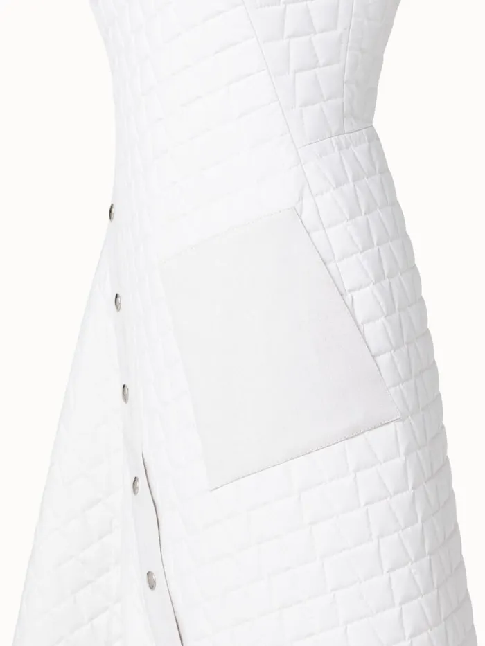 Techno Taffeta Quilted Trapezoid Dress Ecru Women Akris Dresses