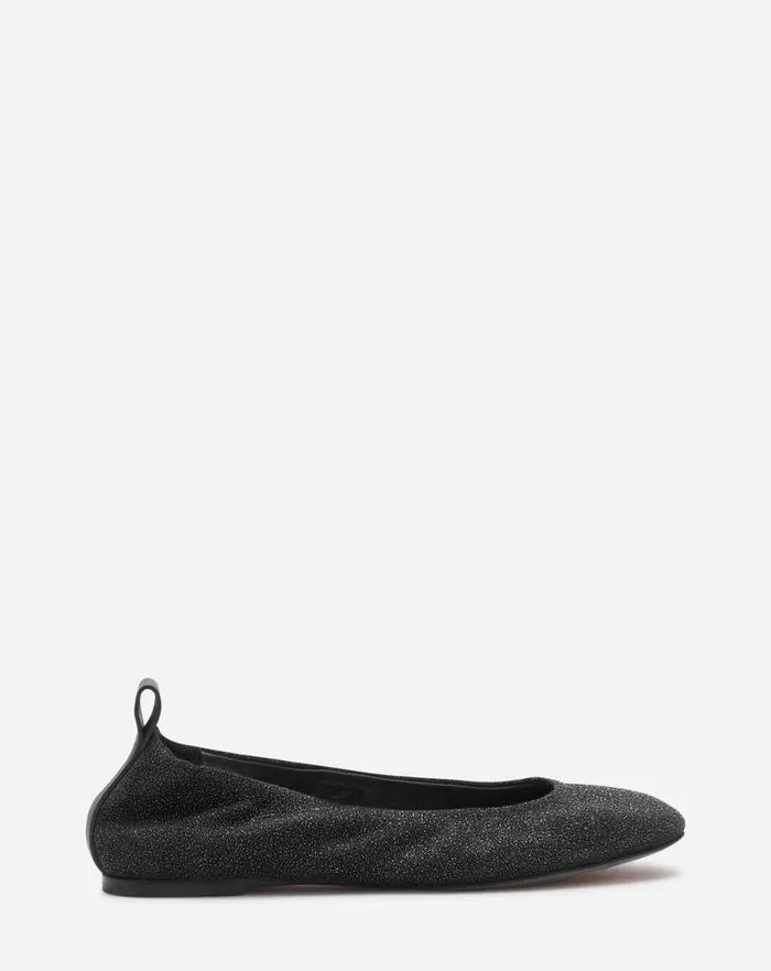 The Glittery Suede Ballerina Flat Black Women Lanvin Ballerinas